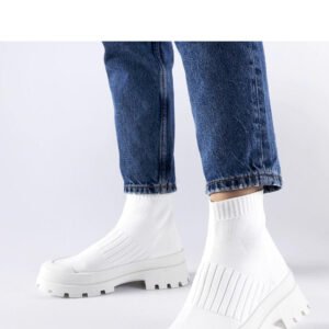 Białe sneakersy z elastyczną cholewką Varden - Solea