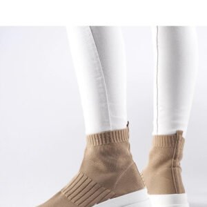 Brązowe sneakersy z elastyczną cholewką Varden - Solea