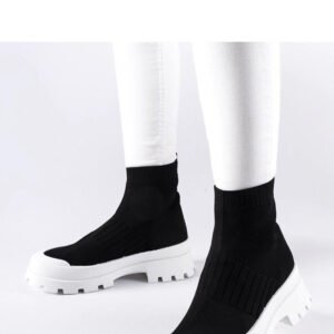 Czarne sneakersy z elastyczną cholewką Varden - Solea