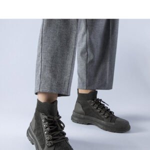 Zielone wysokie materiałowe trampki Casalma - Solea