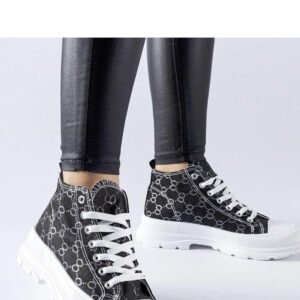 Czarne trampki zdobione monogramem Terenzio - Solea