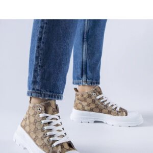 Brązowe trampki zdobione monogramem Terenzio - Solea