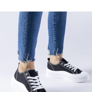 Czarne trampki na platformie Cesano - Solea