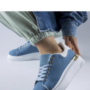 Granatowe sneakersy na platformie Scuderlando - Solea