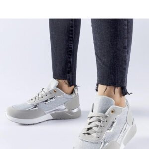 Szare brokatowe sneakersy Roganzuolo - Solea