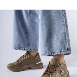 Brązowe sneakersy na masywnej podeszwie Arpaia - Solea