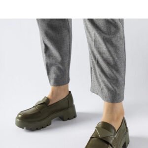 Zielone mokasyny na masywnej podeszwie Eligio - Solea