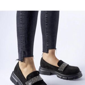 Czarne mokasyny z eko-zamszu Nicholls - Solea