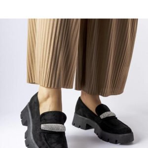 Czarne mokasyny na masywnej podeszwie Macario - Solea