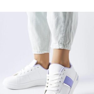 Białe sportowe buty z fioletowym akcentem Marei - Solea