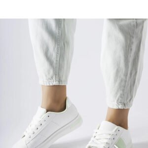 Białe sportowe buty z miętowymi dodatkami Marei - Solea