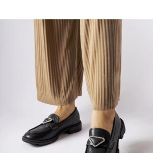 Czarne mokasyny zdobione cyrkoniami Marsilius - Solea