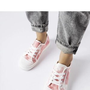 Różowe trampki z efektem sprania Clavet - Solea