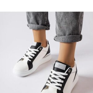 Biało-czarne buty ze srebrnym akcentem Palais - Solea