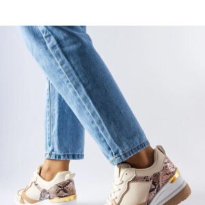 Beżowe sneakersy na koturnie Leopoldo - Solea