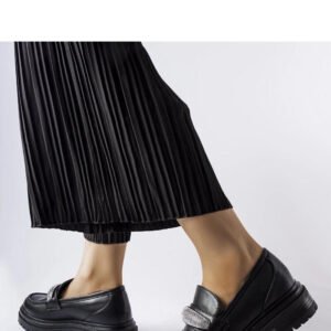 Czarne mokasyny z cyrkoniami Hartford - Solea