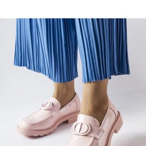 Różowe lakierowane mokasyny Scranton - Solea