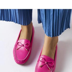 Różowe mokasyny z kokardką Via Foria - Solea