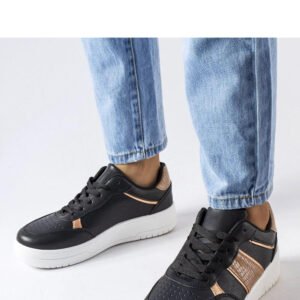Czarno-złote sportowe sneakersy Parma - Solea