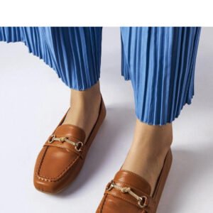 Brązowe ozdobne mokasyny Docherty - Solea