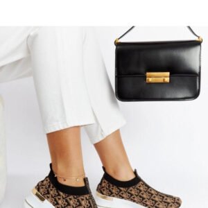 Czarno-brązowe buty Slip On Tartano - Solea