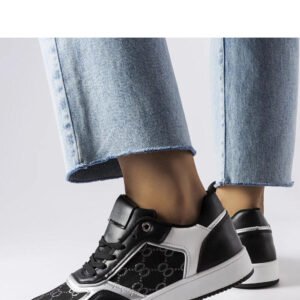 Czarne sneakersy zdobione monogramem Isidora - Solea