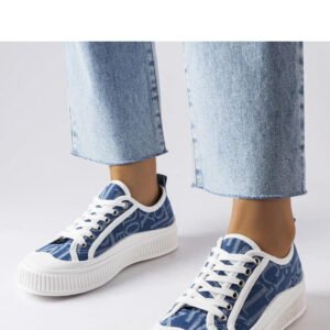 Granatowe trampki na platformie Alfianello - Solea