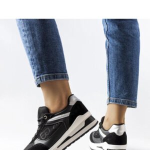 Czarne sneakersy ze wstawką Genovesee - Solea