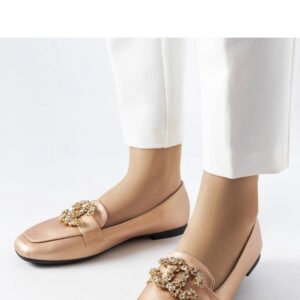 Złote mokasyny z cyrkoniami Neuer - Solea