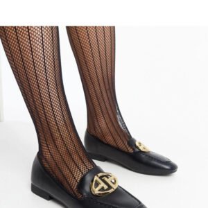 Czarne mokasyny ze złotą ozdobą Bergeron - Solea