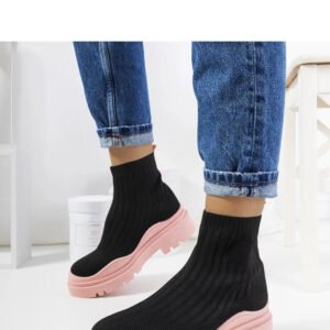 Czarno różowe wysokie sneakersy Marks - Solea