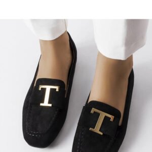 Czarne mokasyny z eko-zamszu Adéla?de - Solea