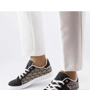 Czarne sneakersy zdobione monogramem Bolduc - Solea