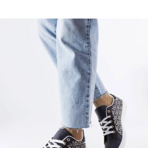 Granatowe sneakersy zdobione monogramem Bolduc - Solea