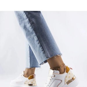 Białe sneakersy z beżowymi wstawkami Margarita - Solea