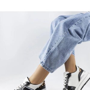 Czarne sneakersy z brokatowymi wstawlami Lang - Solea