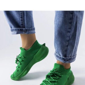 Zielone materiałowe sneakersy Côté - Solea