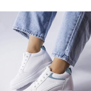 Białe sneakersy z brokatowymi wstawkami Bonevil - Solea