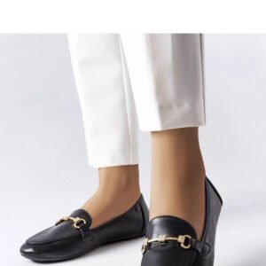 Czarne ozdobne mokasyny Lejeune - Solea