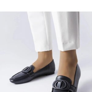 Czarne mokasyny z klamerką Poissonnier - Solea