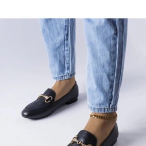 Czarne mokasyny z klamerką Philip - Solea