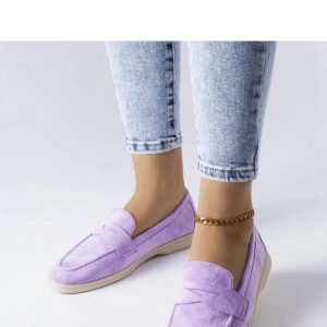 Fioletowe mokasyny z eko-zamszu Ferragus - Solea