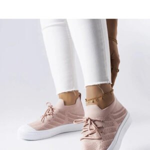 Różowe trampki z elastycznego materiału Polaire - Solea