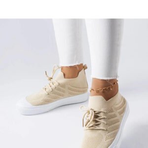 Beżowe trampki z elastycznego materiału Polaire - Solea