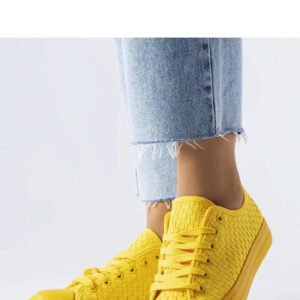 Żółte trampki z tkaniny plecionej Thibodeau - Solea
