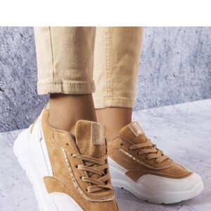 Beżowe sneakersy z eko-zamszu Dupuis - Solea