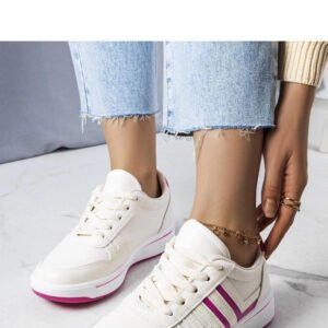 Kremowe sneakersy z różowymi wstawkami Olympia - Solea