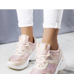 Różowe sneakersy z metalicznymi wstawkami Ruais - Solea