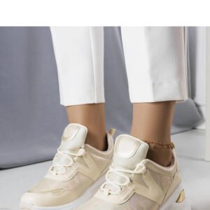 Beżowe sneakersy z metalicznymi wstawkami Ruais - Solea