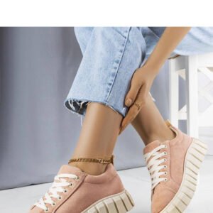 Różowe sneakersy na platformie Pamela - Solea